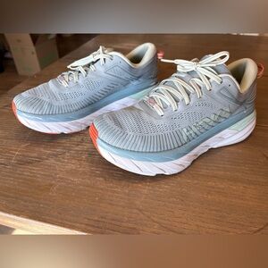 Hoka One One Gray and Blue Athletic Shoes